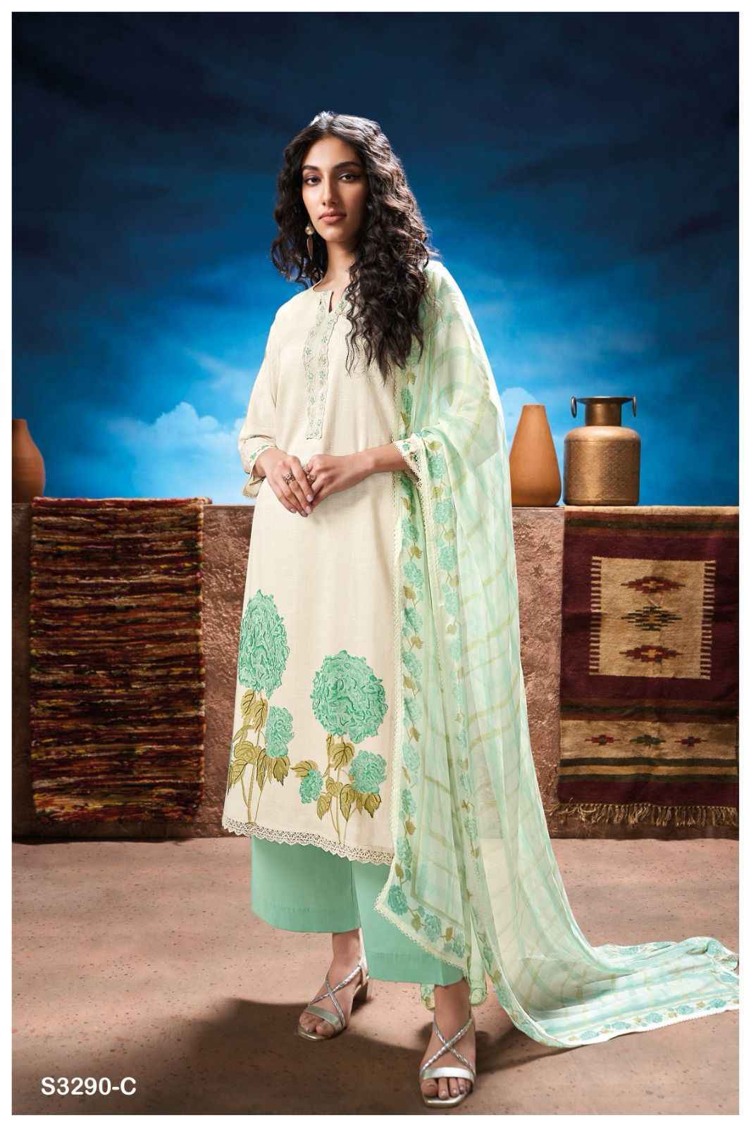 Ganga Lakita 3290 Premium Cotton Dress Material 4 pcs Catalogue