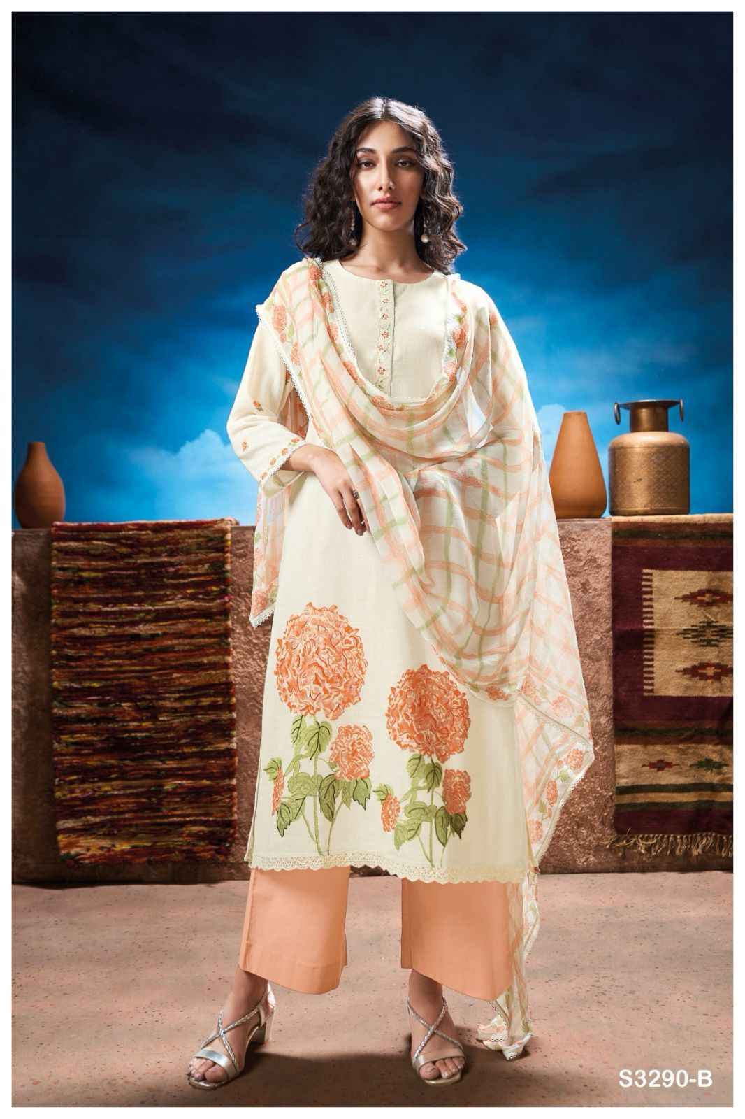 Ganga Lakita 3290 Premium Cotton Dress Material 4 pcs Catalogue