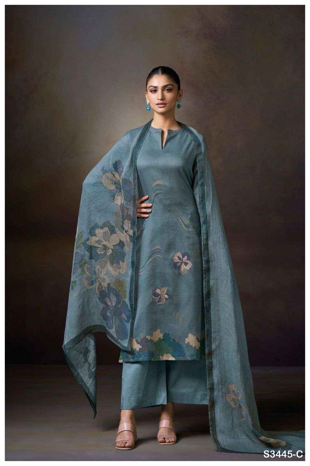 Ganga Macie-S3445 Cotton Dress Material (4 pcs Catalogue)