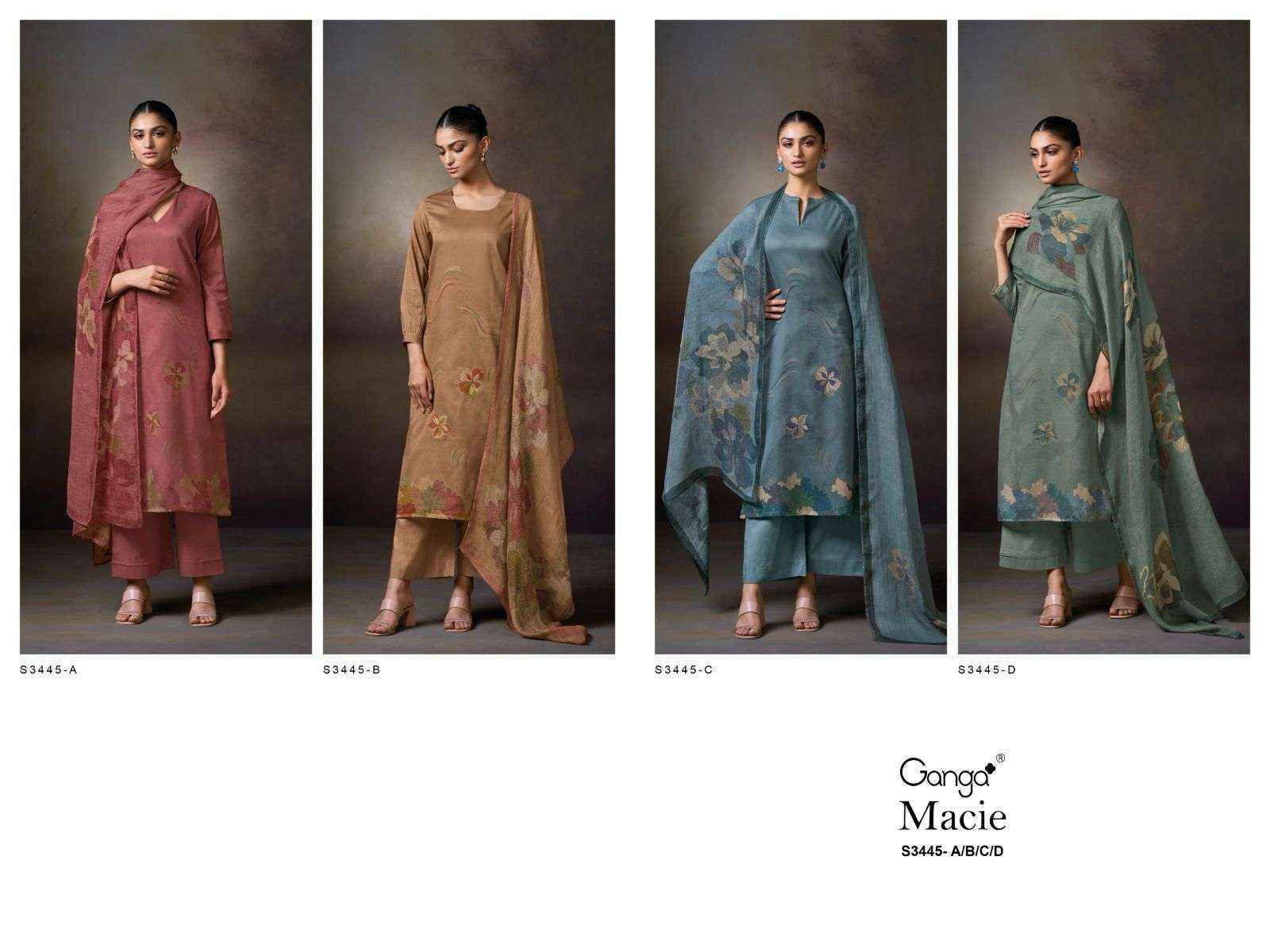 Ganga Macie-S3445 Cotton Dress Material (4 pcs Catalogue)