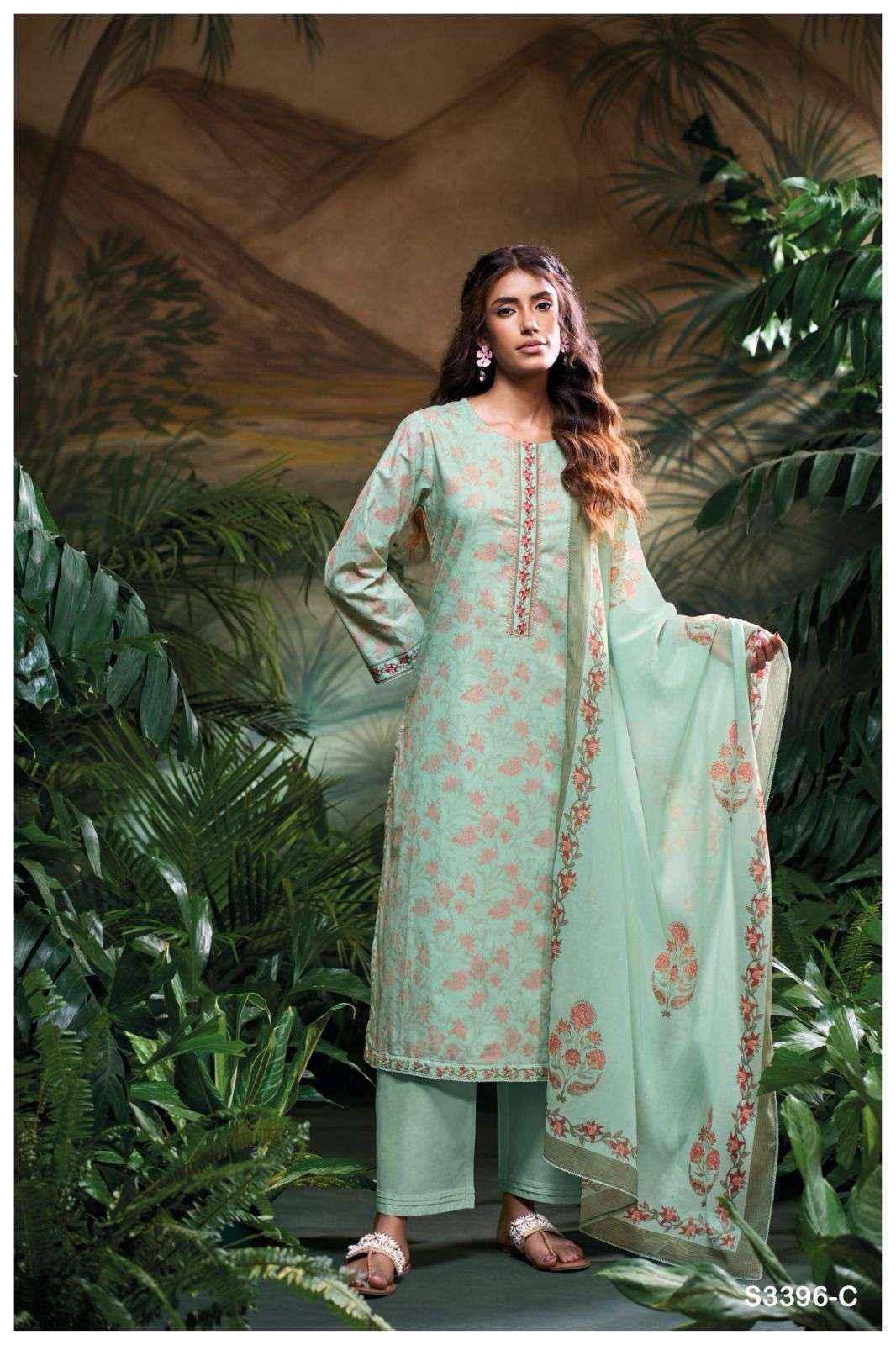 Ganga Maiya-3396 Cotton Dress Material (4 pcs Catalogue)