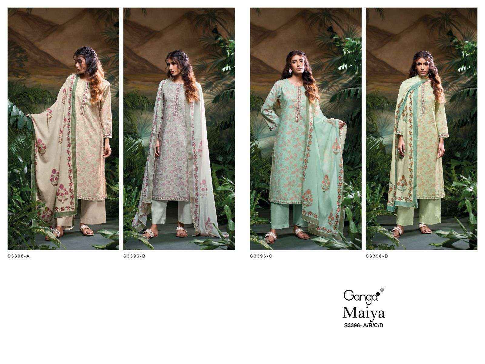 Ganga Maiya-3396 Cotton Dress Material (4 pcs Catalogue)