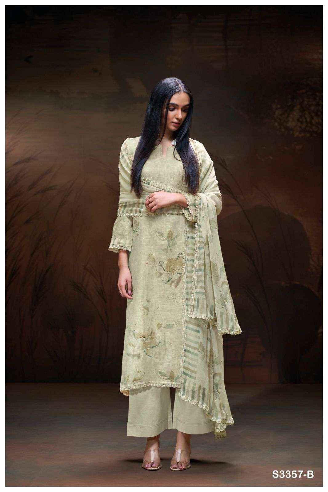 Ganga Micki-3357 Linen Cotton Dress Material (4 pcs Catalogue)