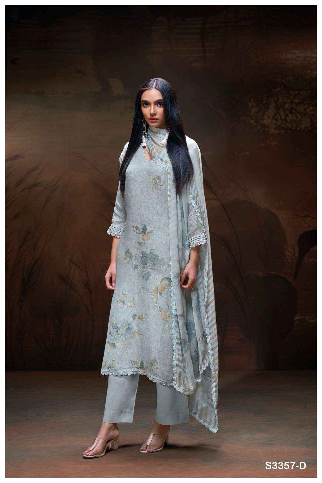 Ganga Micki-3357 Linen Cotton Dress Material (4 pcs Catalogue)