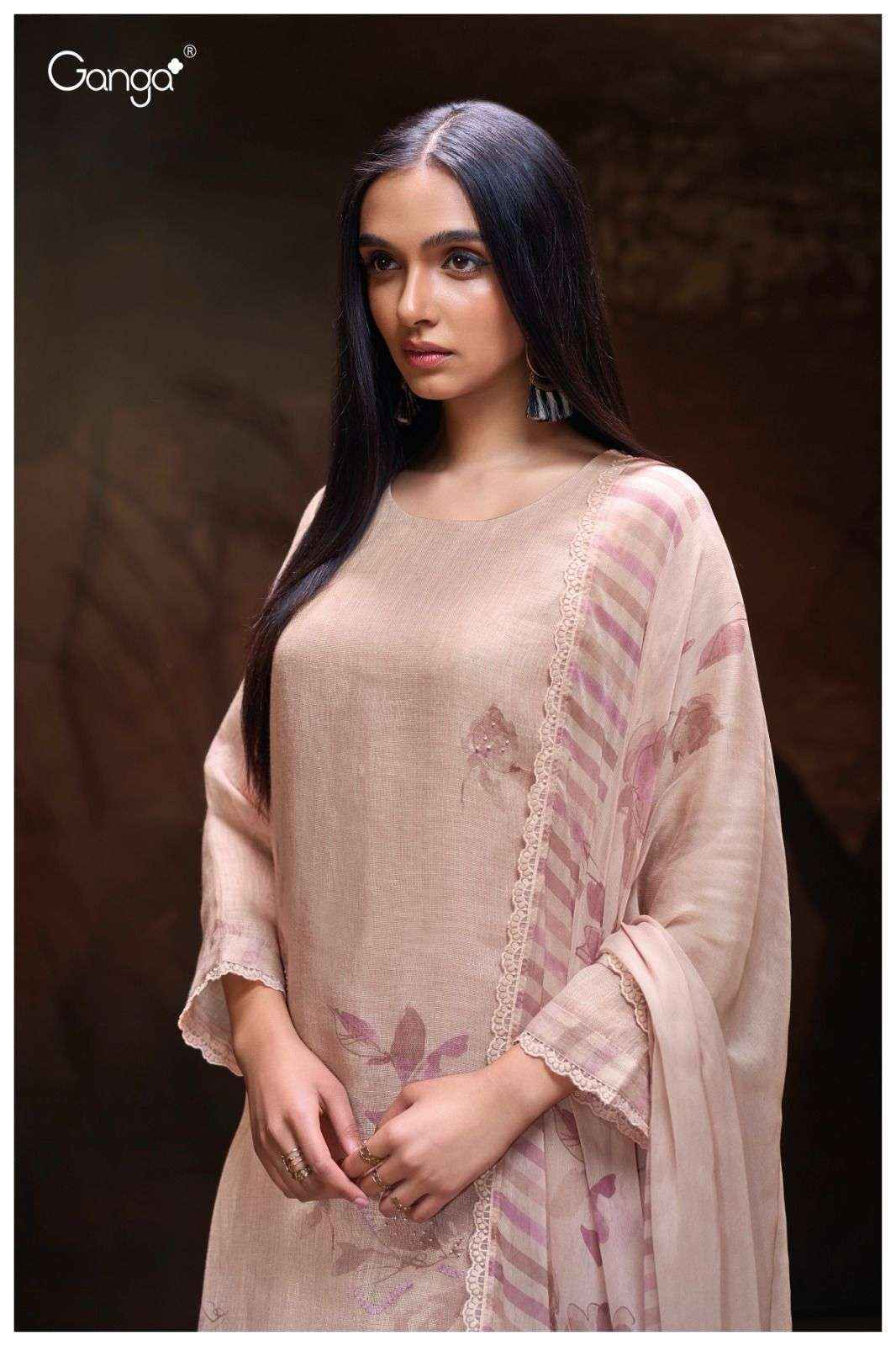 Ganga Micki-3357 Linen Cotton Dress Material (4 pcs Catalogue)