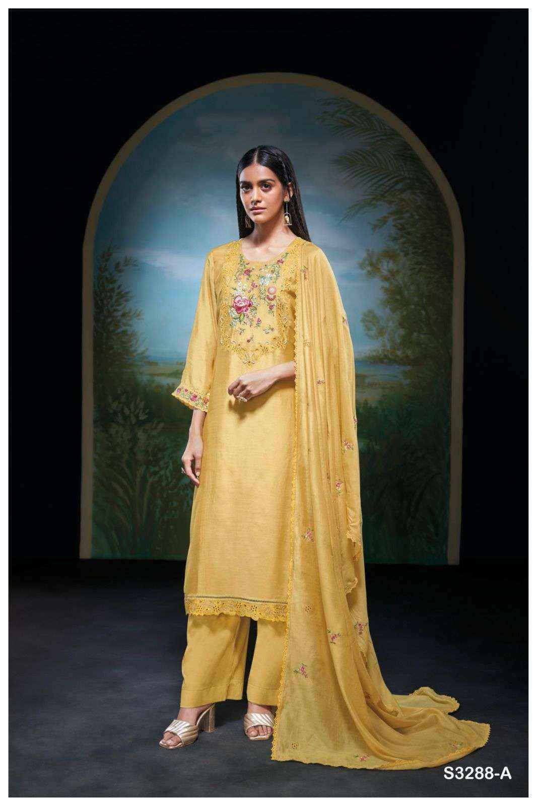 Ganga Nithi-3288 Silk Dress Material (2 pcs Catalogue)