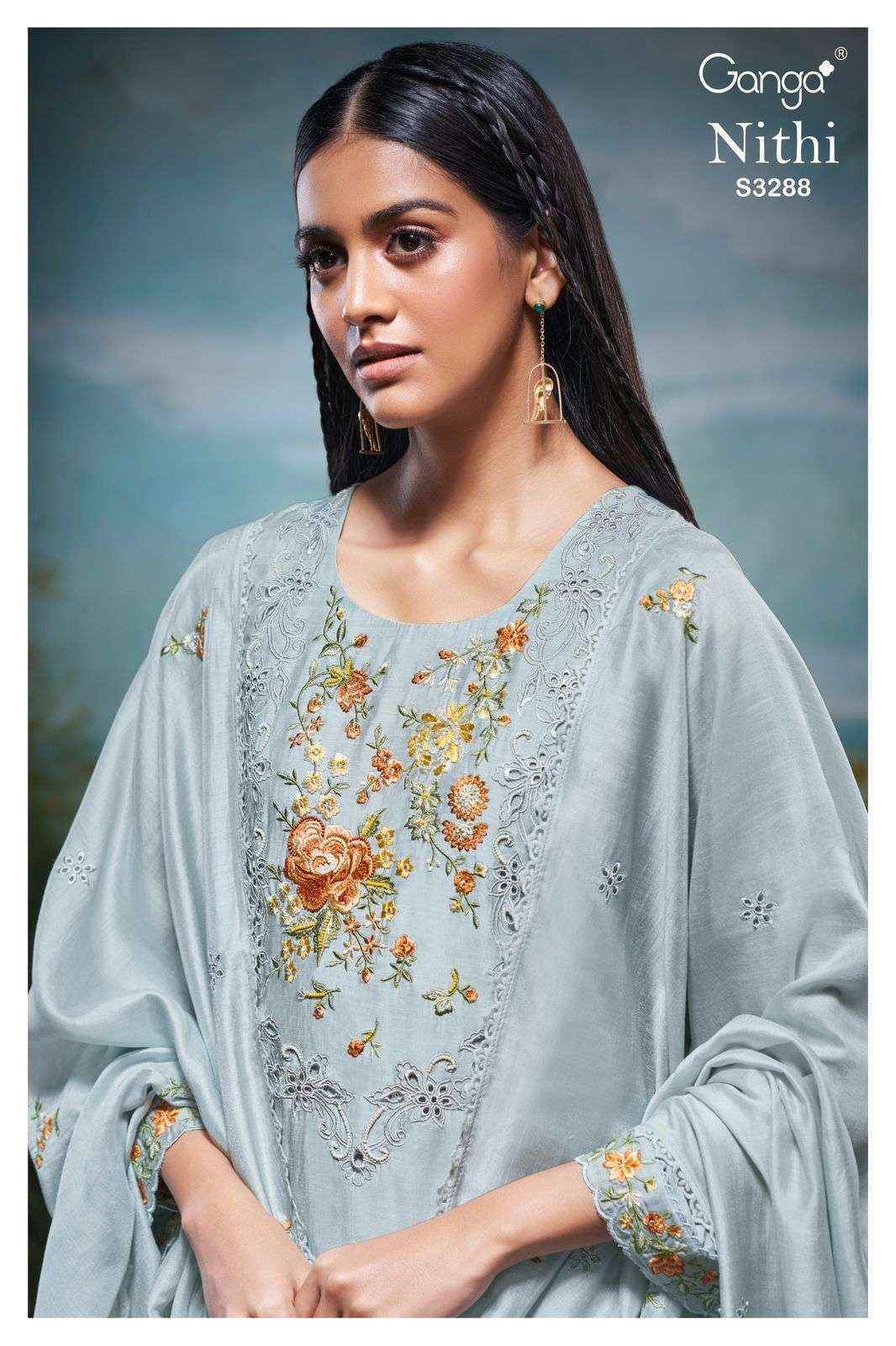 Ganga Nithi-3288 Silk Dress Material (2 pcs Catalogue)