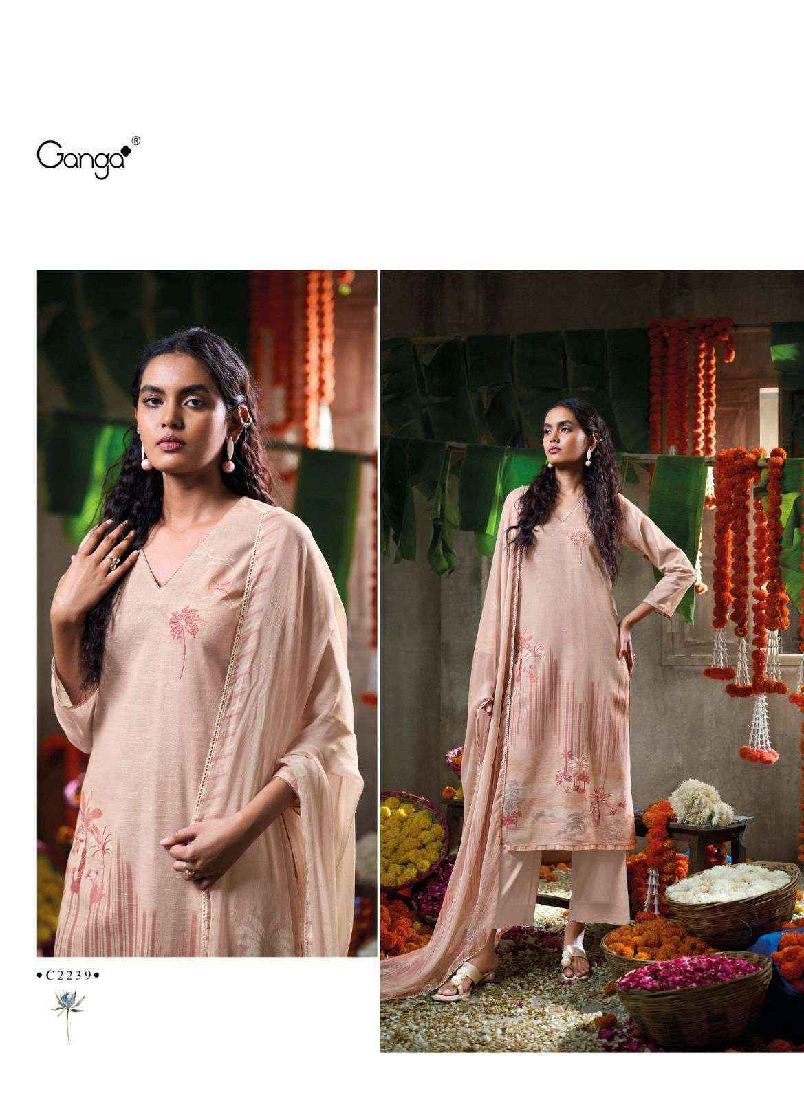 Ganga Papillon Linen Cotton Dress Material (6 pcs Catalogue)