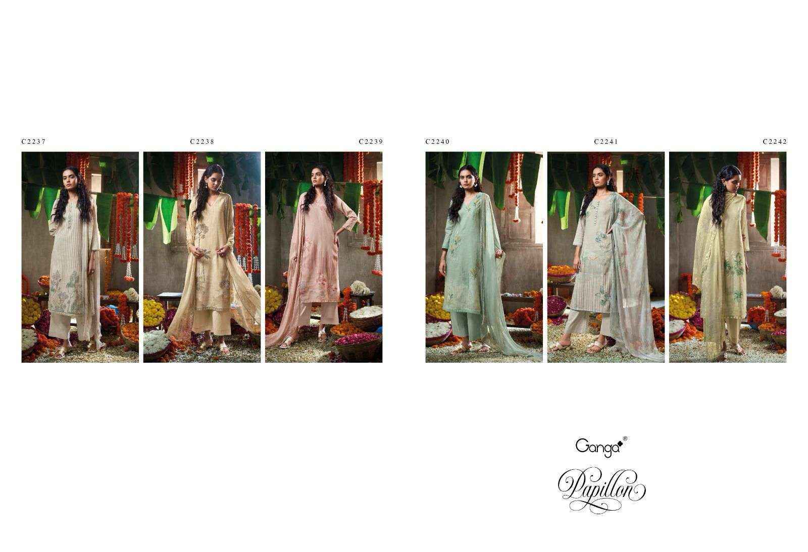 Ganga Papillon Linen Cotton Dress Material (6 pcs Catalogue)