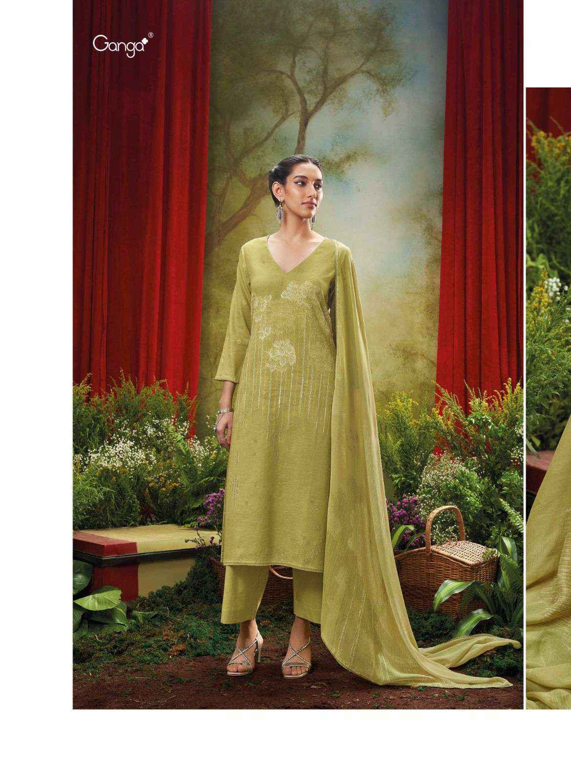Ganga Veda Cotton Dress Material (6 pcs Catalogue)