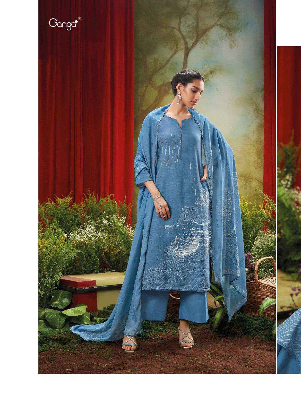 Ganga Veda Cotton Dress Material (6 pcs Catalogue)