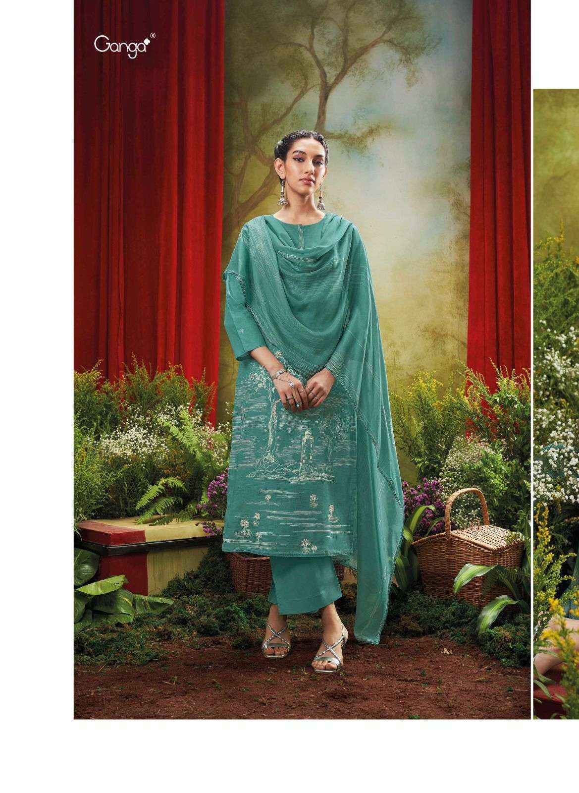 Ganga Veda Cotton Dress Material (6 pcs Catalogue)
