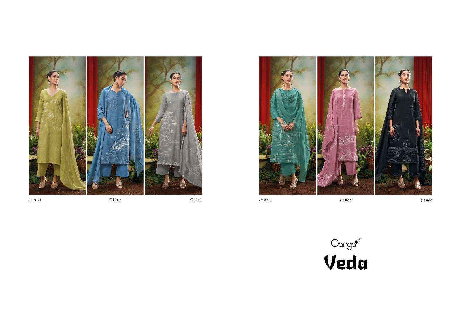 Ganga Veda Cotton Dress Material (6 pcs Catalogue)