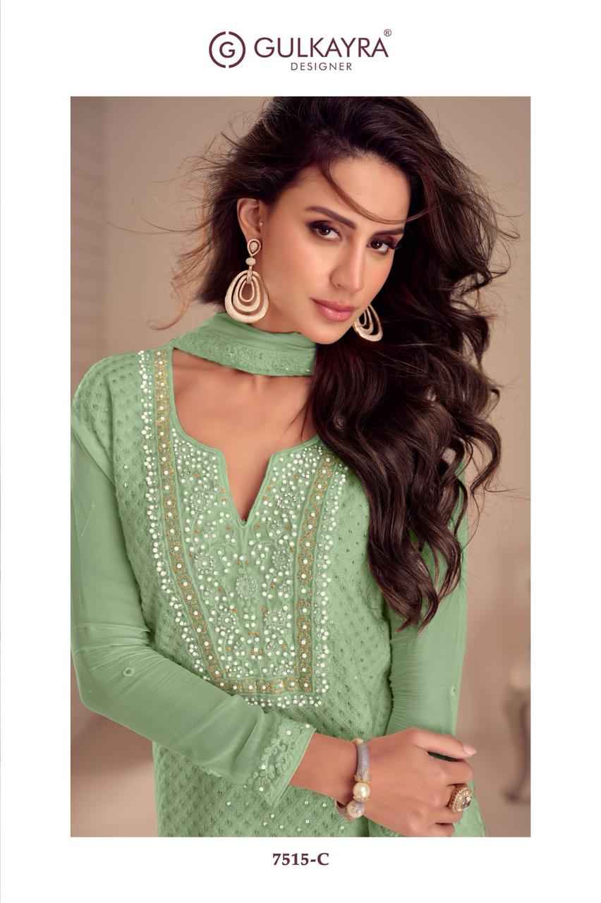 Gulkayra Designer Aashiya Georgette Dress Material 3 pcs Catalogue