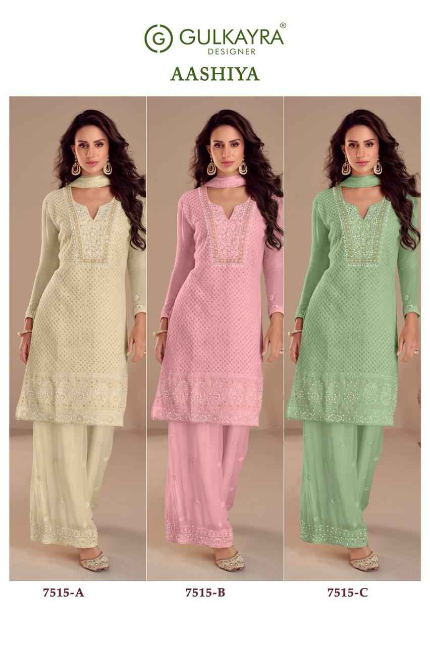 Gulkayra Designer Aashiya Georgette Dress Material 3 pcs Catalogue