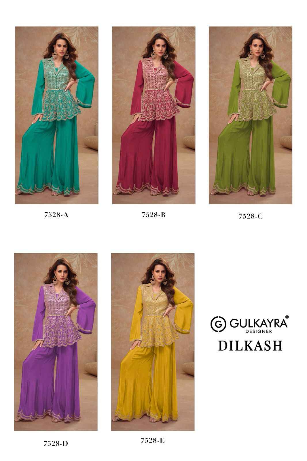 Gulkayra Designer Dilkash Readymade Chinon Dress 5 pcs Catalogue