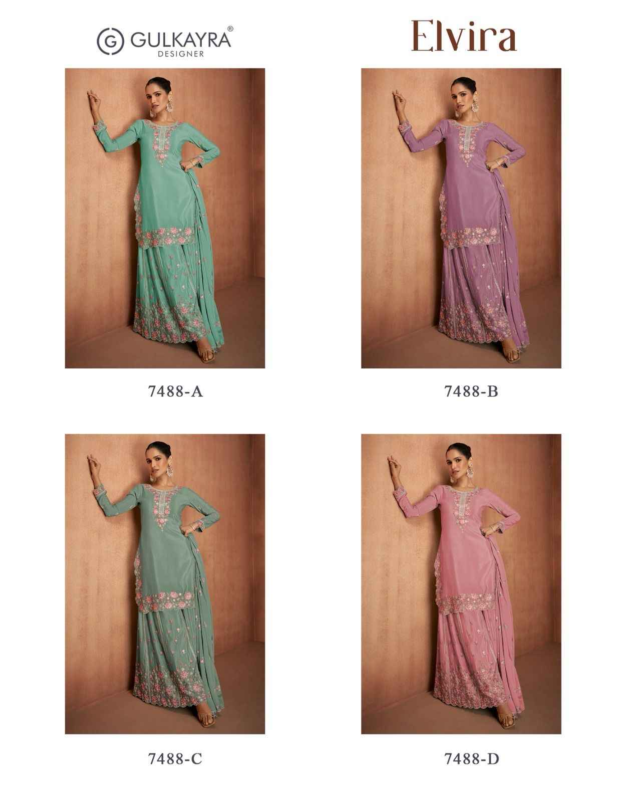 Gulkayra Designer Elvira Readymade Chinon Dress 4 pcs Catalogue