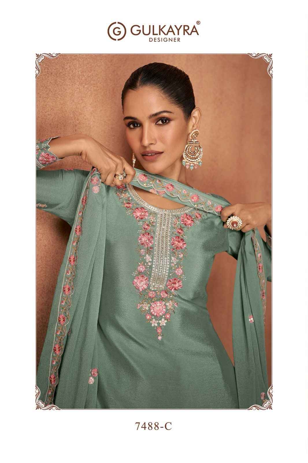Gulkayra Designer Elvira Readymade Chinon Dress 4 pcs Catalogue
