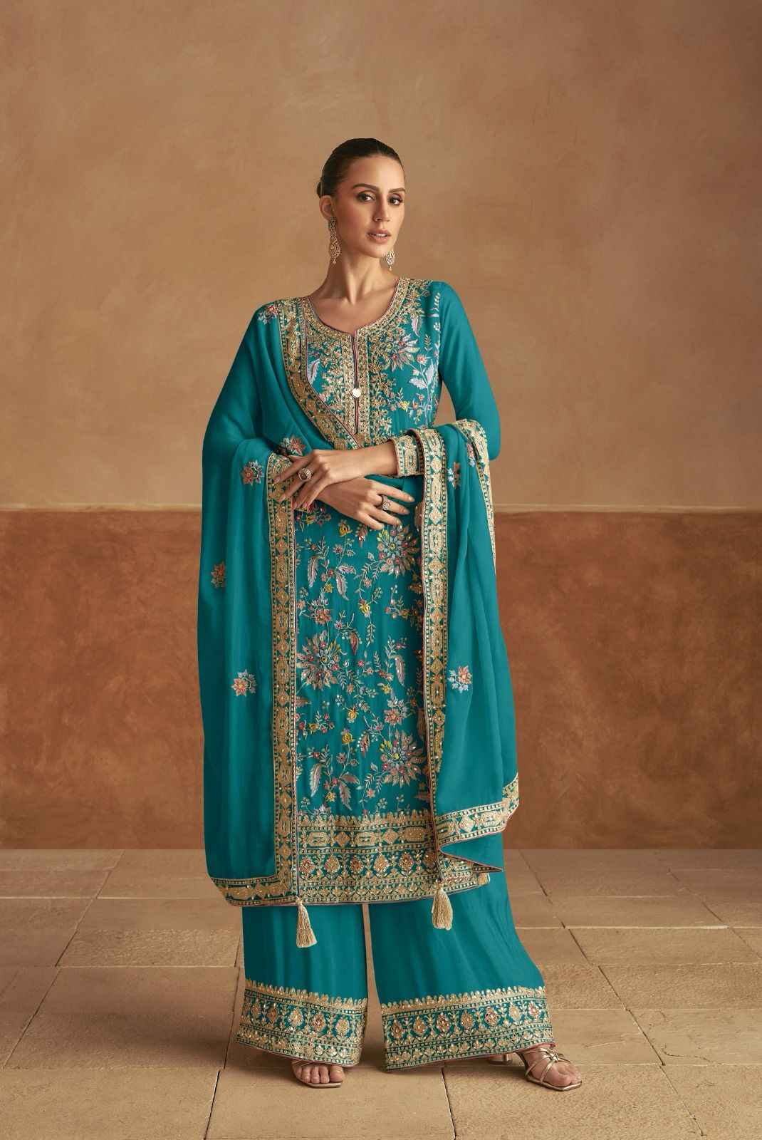 Gulkayra Designer Lahza New Color Readymade Chinon Dress 3 pcs Catalogue