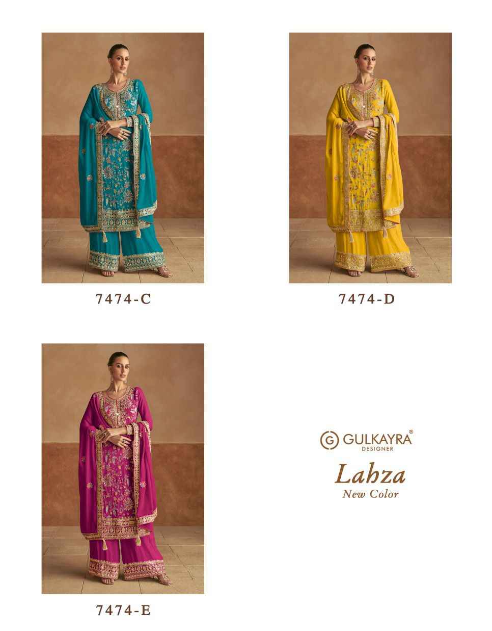 Gulkayra Designer Lahza New Color Readymade Chinon Dress 3 pcs Catalogue
