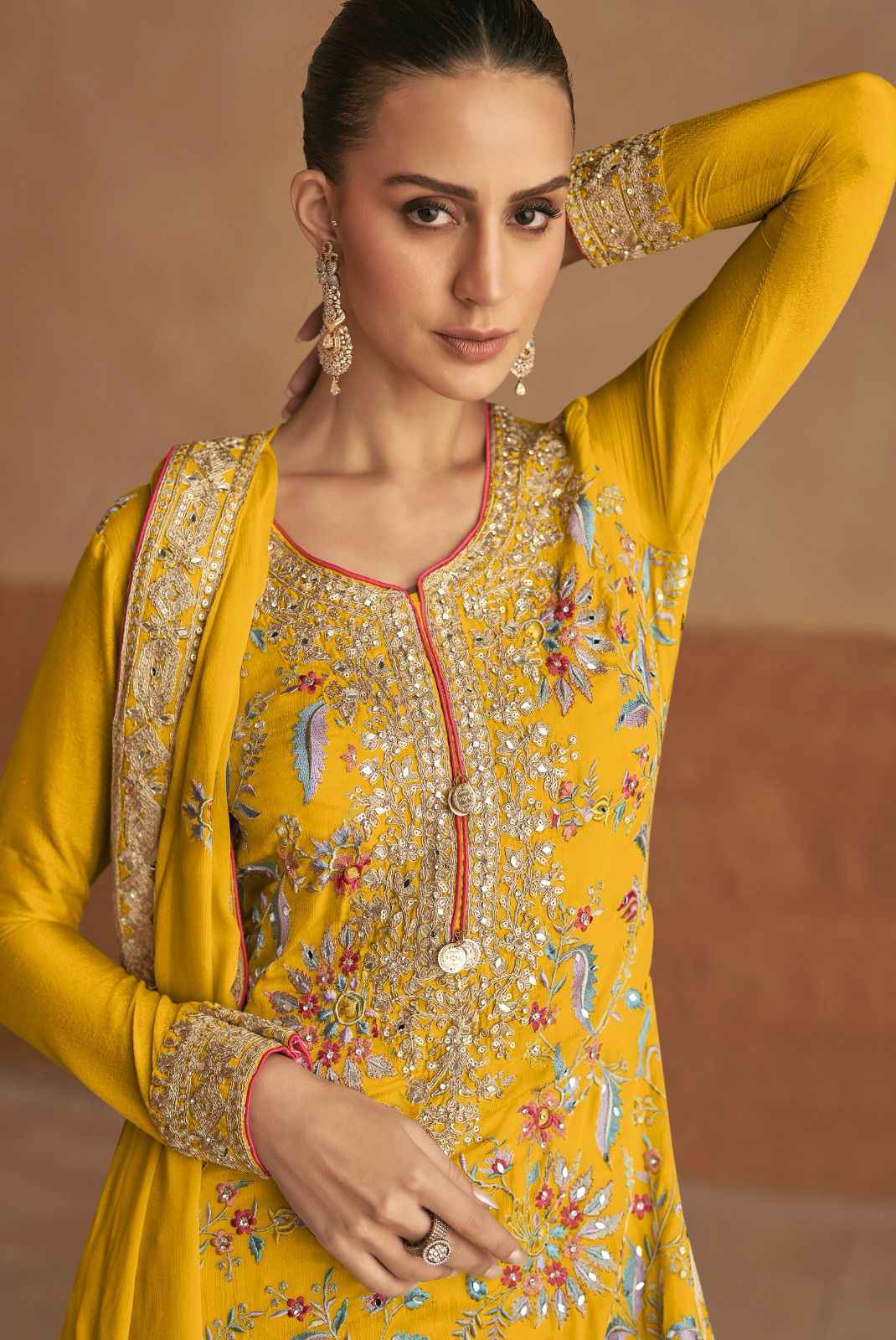 Gulkayra Designer Lahza New Color Readymade Chinon Dress 3 pcs Catalogue