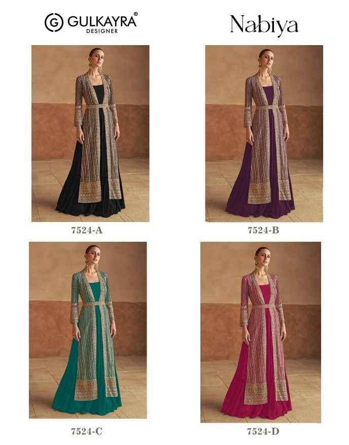 Gulkayra Designer Nabiya Readymade Georgette Dress 4 pcs Catalogue