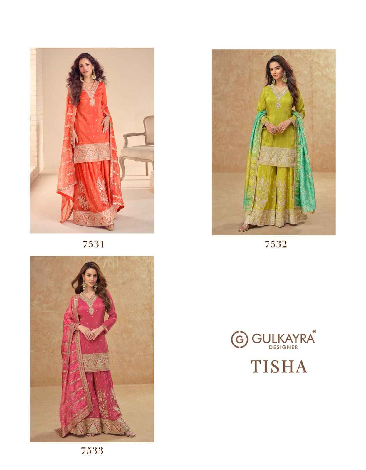 Gulkayra Designer Tisha Readymade Simar Silk Dress 3 pcs Catalogue