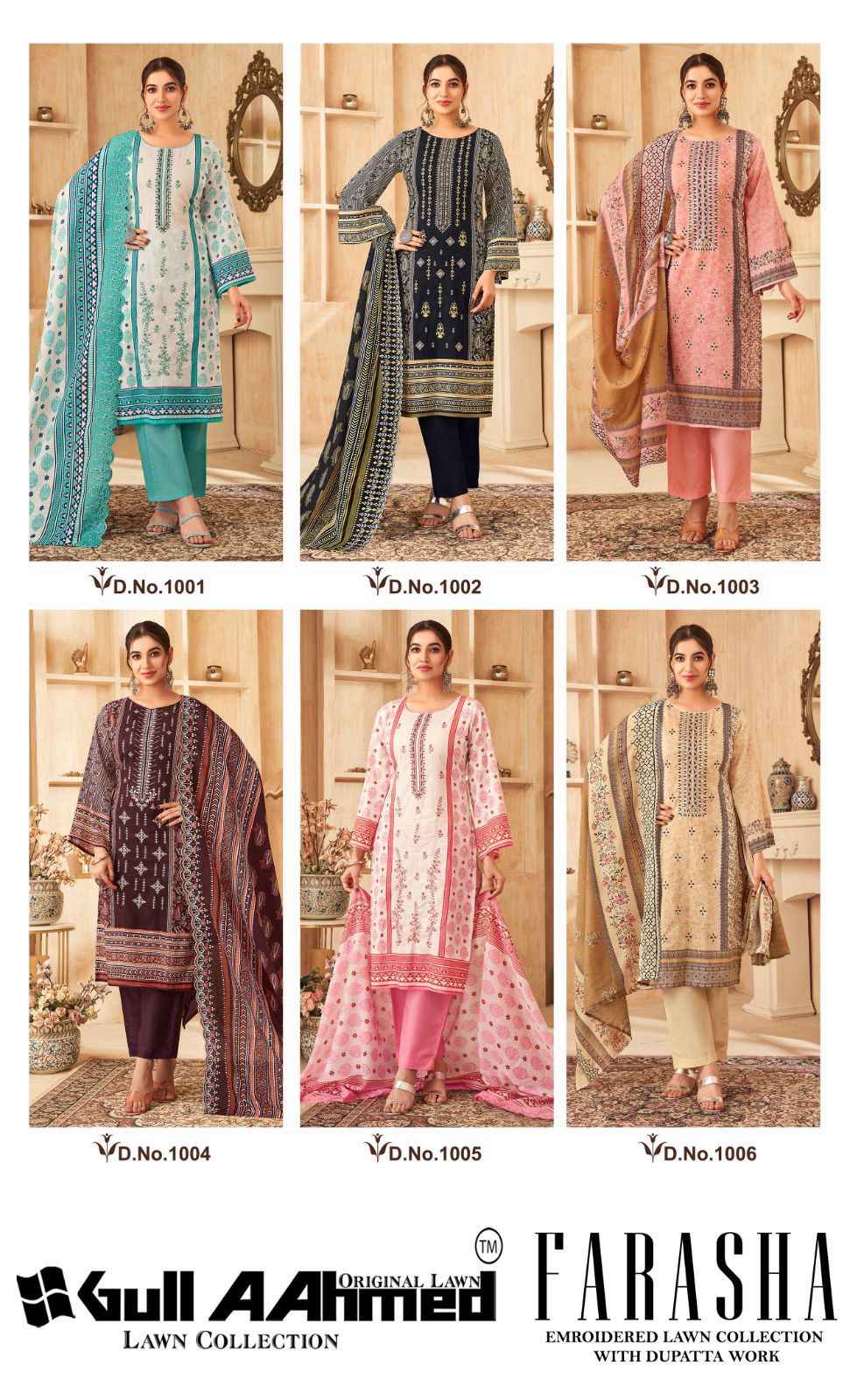 Gull Aahmed Farasha Cotton Dress Material 6 pcs Catalogue