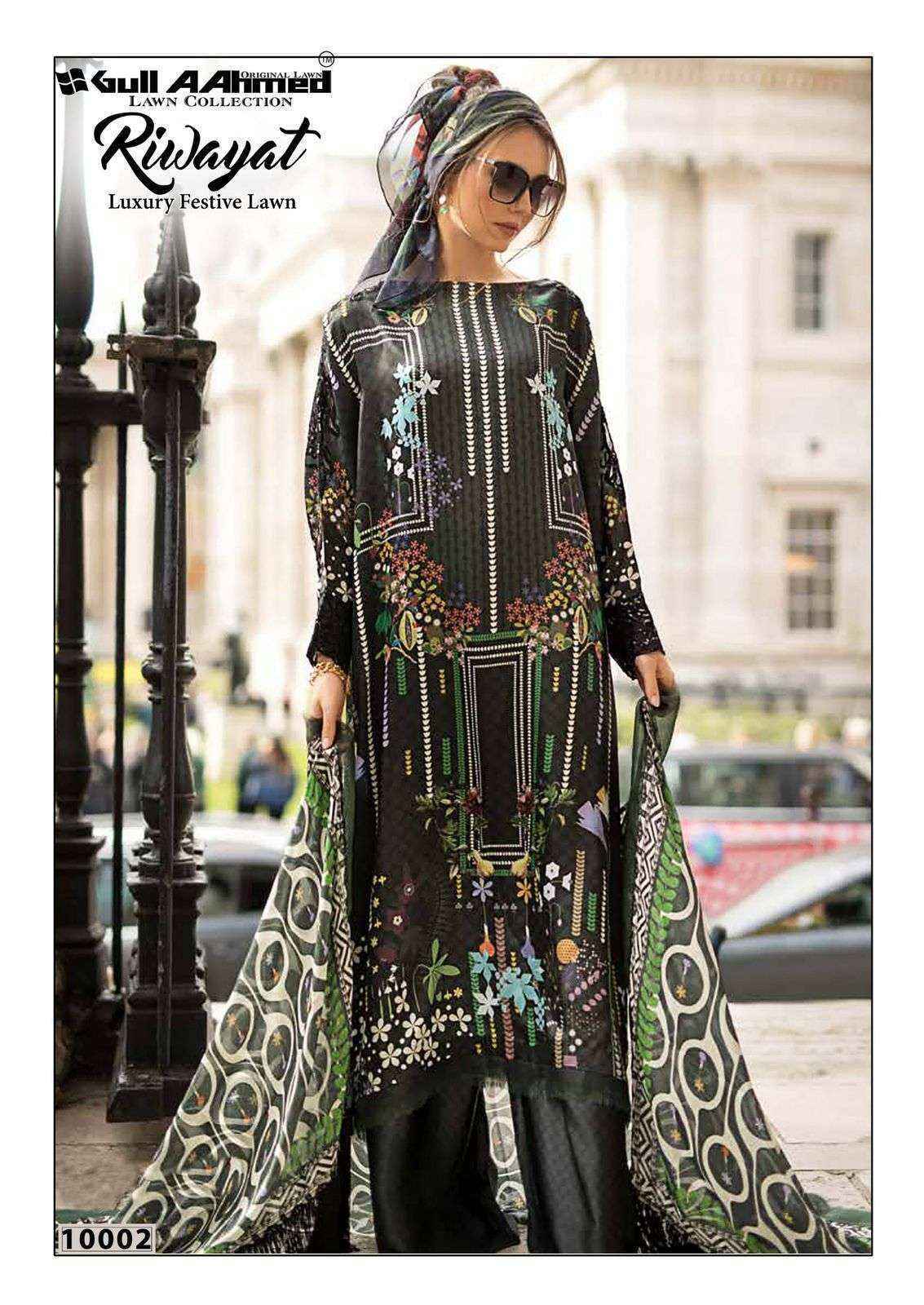 Gull Aahmed Riwayat Vol-10 Lawn Cotton Dress Material (6 pcs Catalogue)