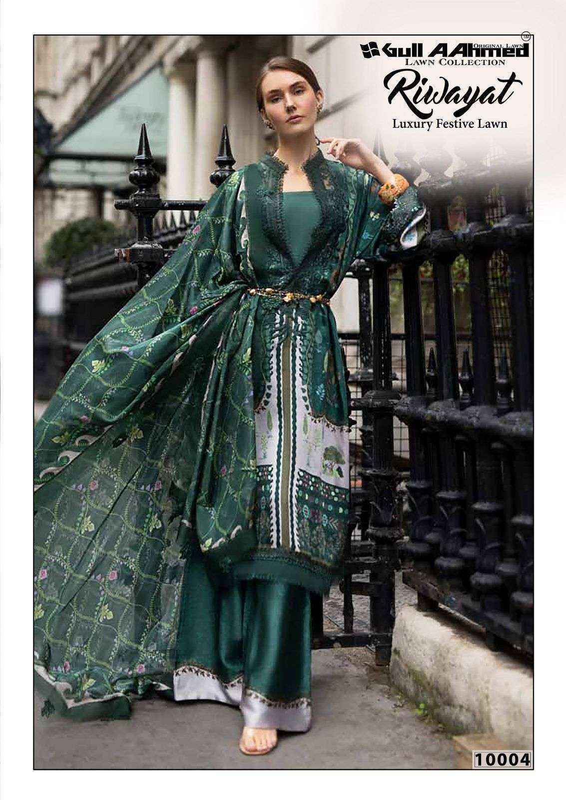 Gull Aahmed Riwayat Vol-10 Lawn Cotton Dress Material (6 pcs Catalogue)
