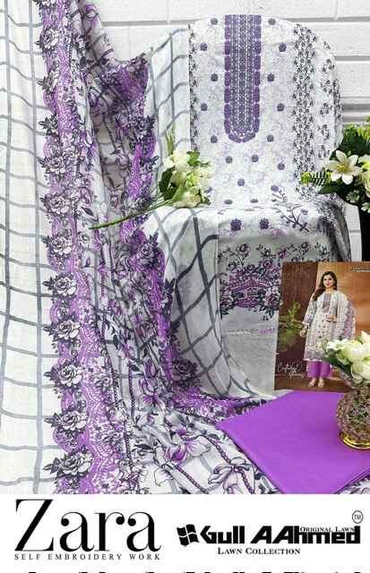 Gull Aahmed Zara Lawn Dress Material 6 pcs Catalogue