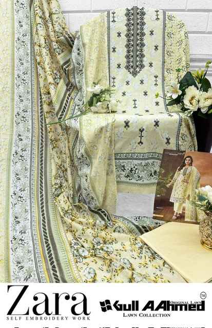 Gull Aahmed Zara Lawn Dress Material 6 pcs Catalogue