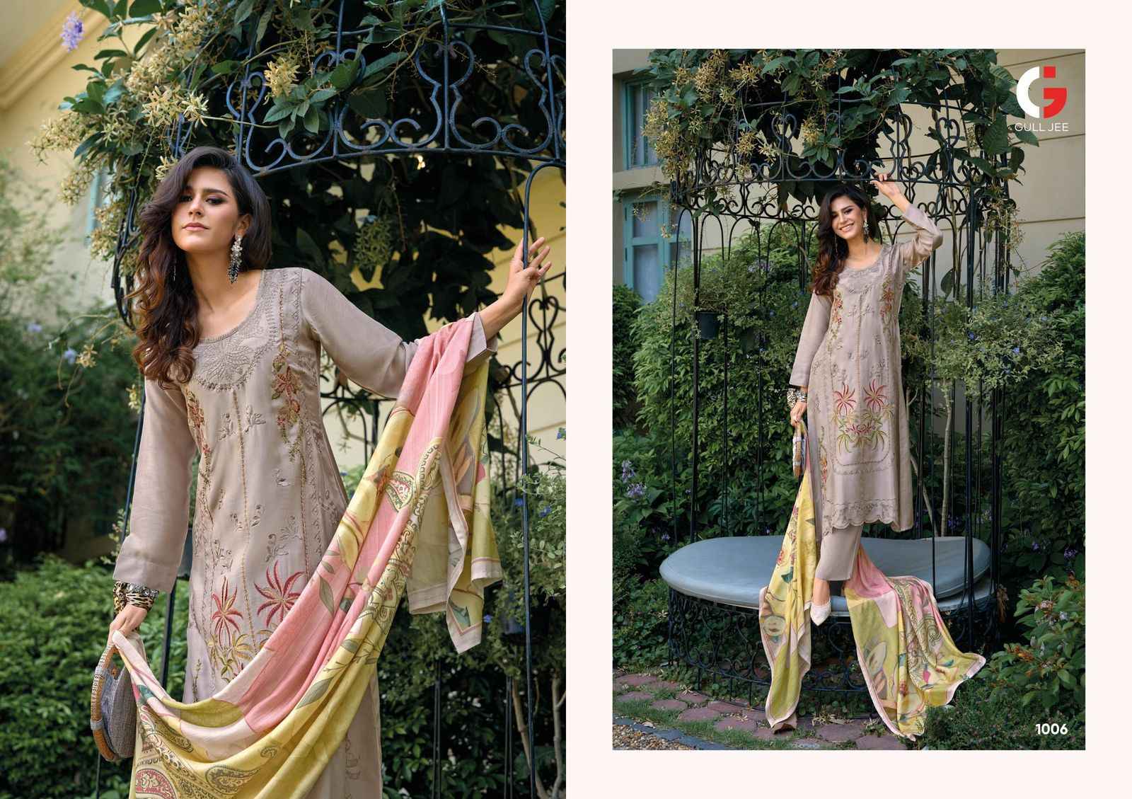 Gull Jee Tasrif Musline Silk Dress Material 6 pcs Catalogue