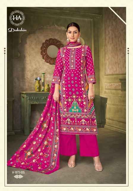 Harshit Fashion Dakshin Viscouse Rayon Dress Material (6 pcs Catalogue)