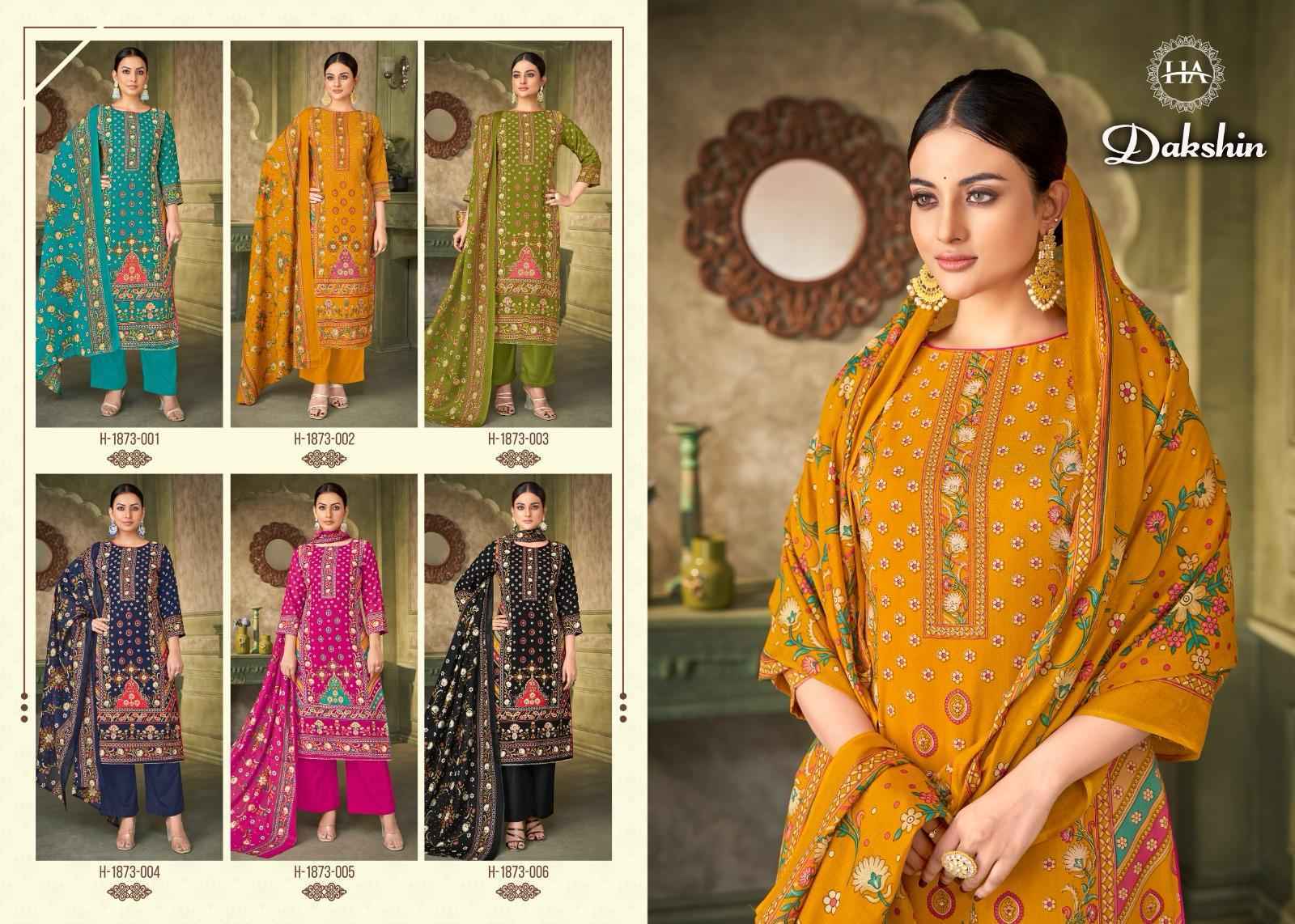 Harshit Fashion Dakshin Viscouse Rayon Dress Material (6 pcs Catalogue)