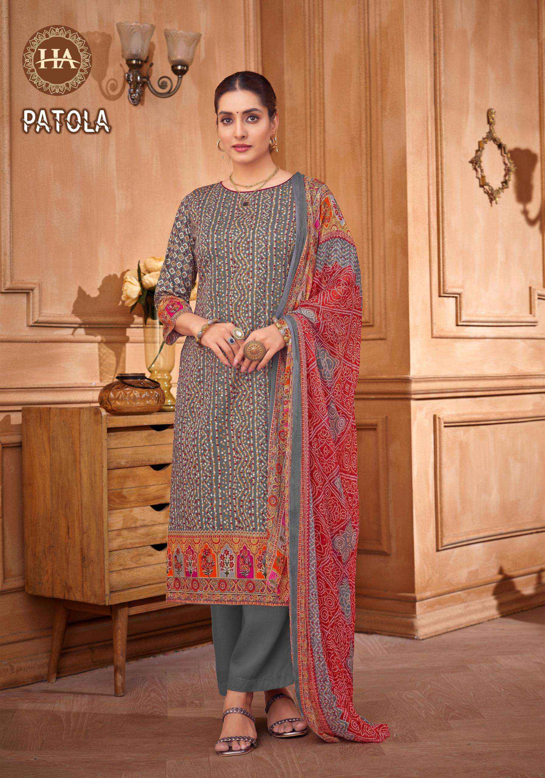Harshit Fashion Patola Cotton Dress Material (8 pcs Catalogue)