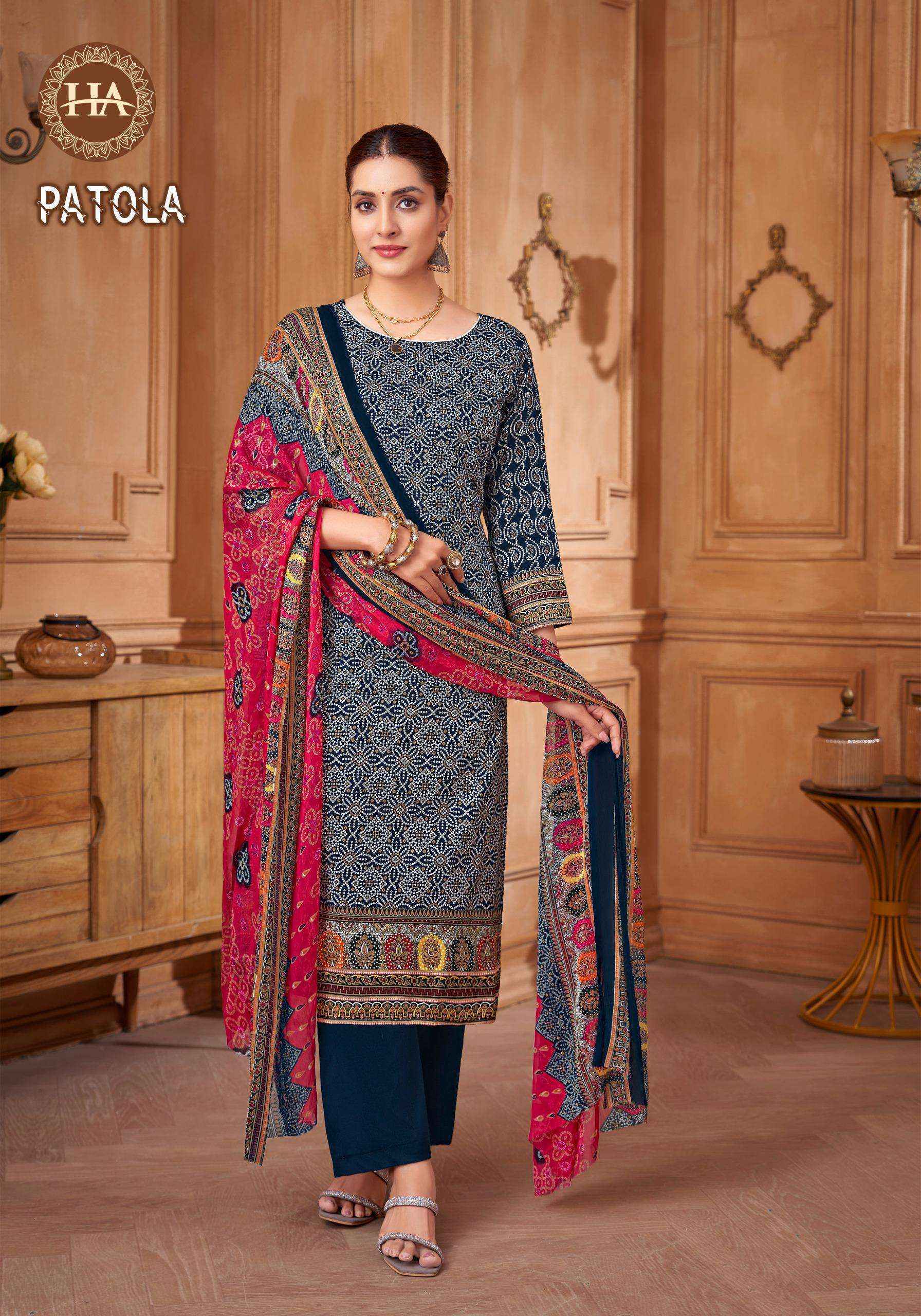 Harshit Fashion Patola Cotton Dress Material (8 pcs Catalogue)