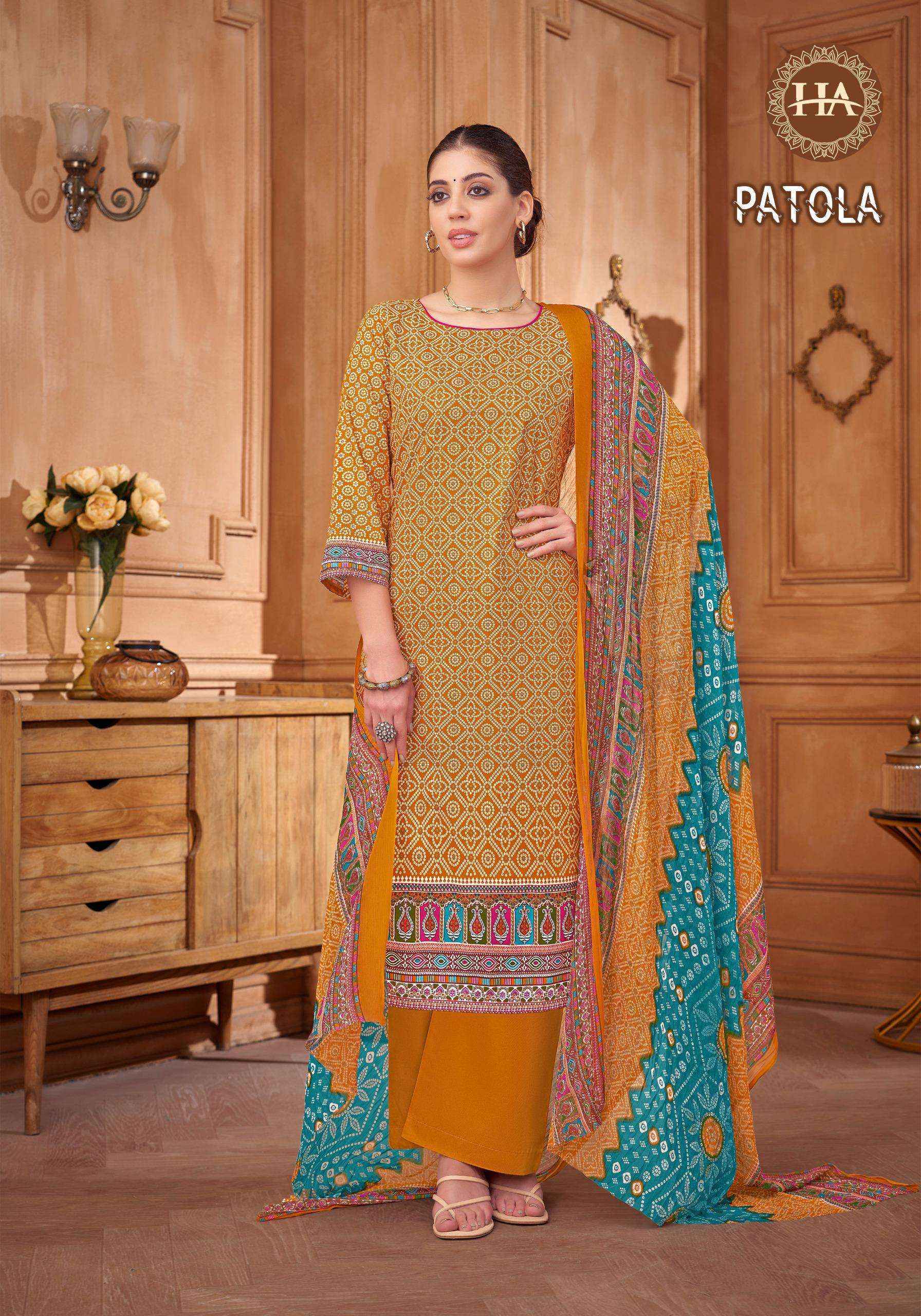 Harshit Fashion Patola Cotton Dress Material (8 pcs Catalogue)