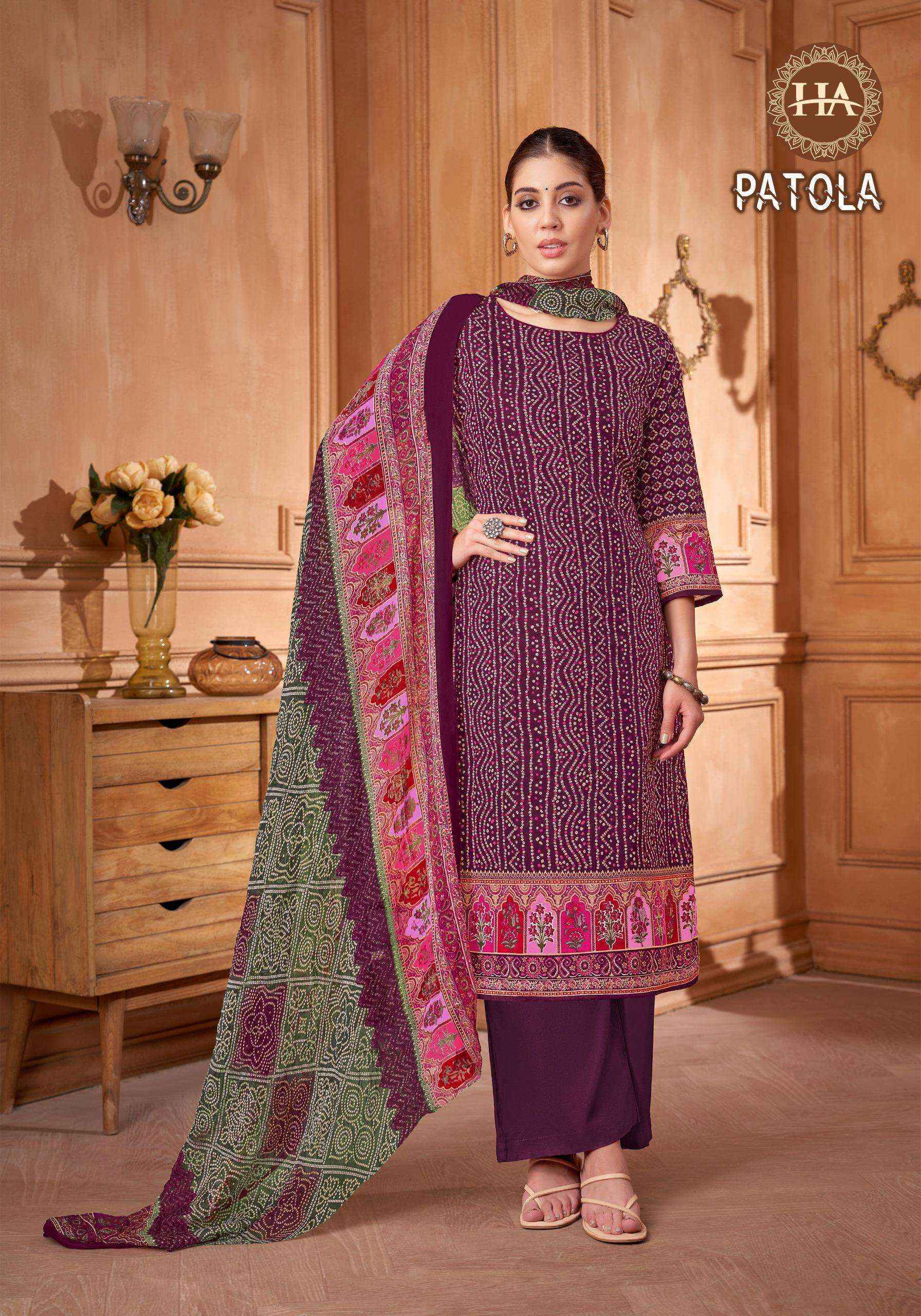 Harshit Fashion Patola Cotton Dress Material (8 pcs Catalogue)