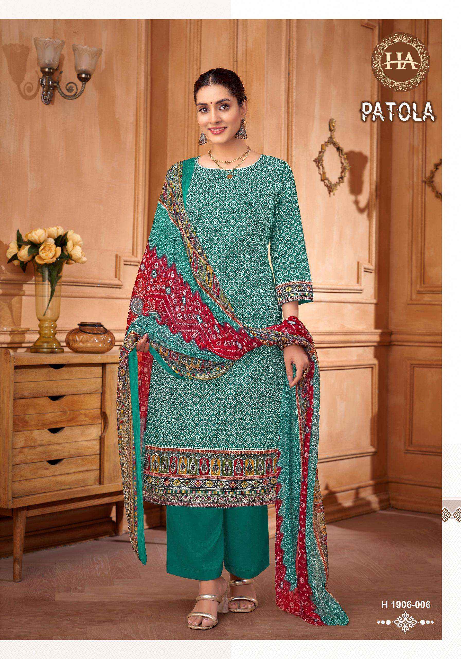 Harshit Fashion Patola Cotton Dress Material (8 pcs Catalogue)