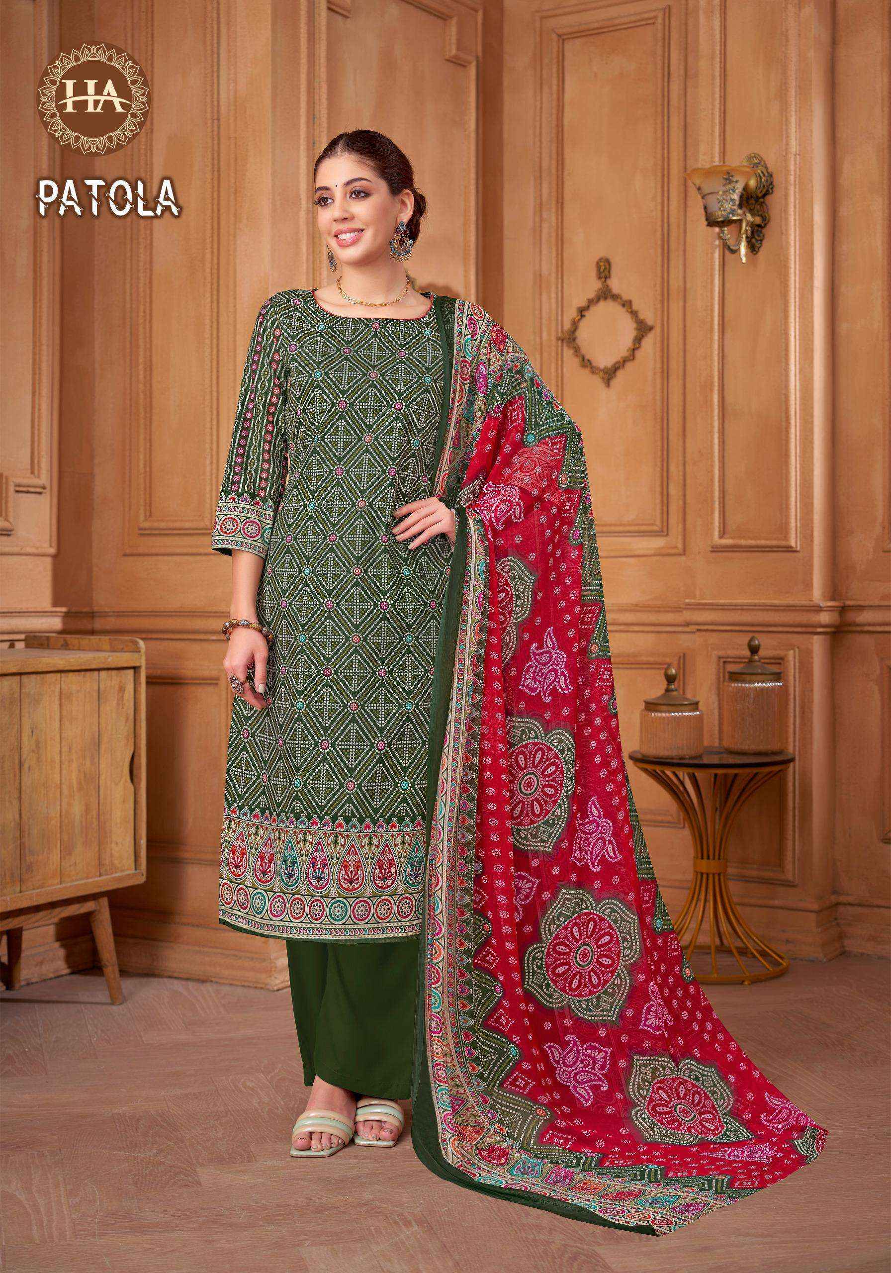 Harshit Fashion Patola Cotton Dress Material (8 pcs Catalogue)