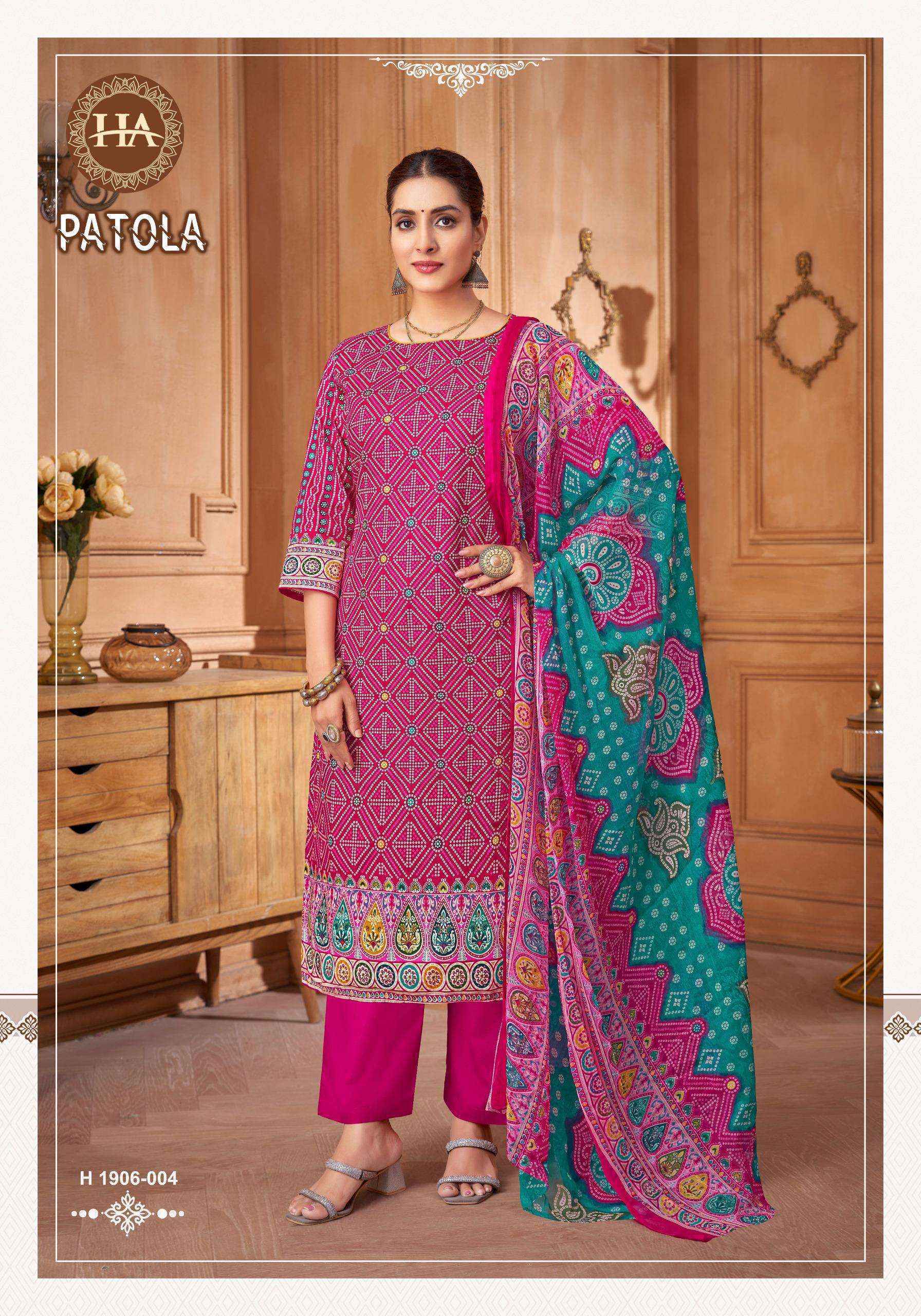 Harshit Fashion Patola Cotton Dress Material (8 pcs Catalogue)