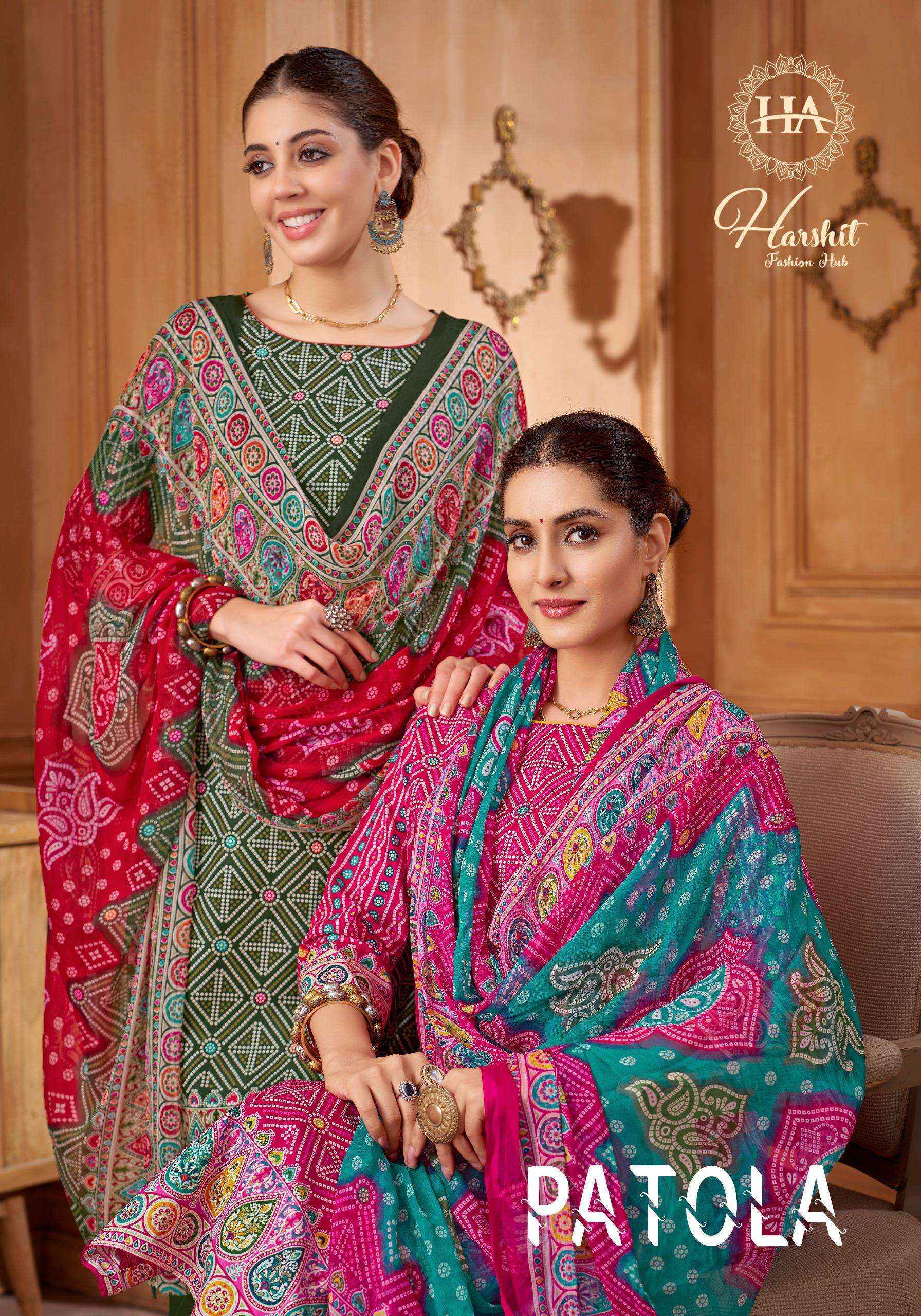 Harshit Fashion Patola Cotton Dress Material (8 pcs Catalogue)