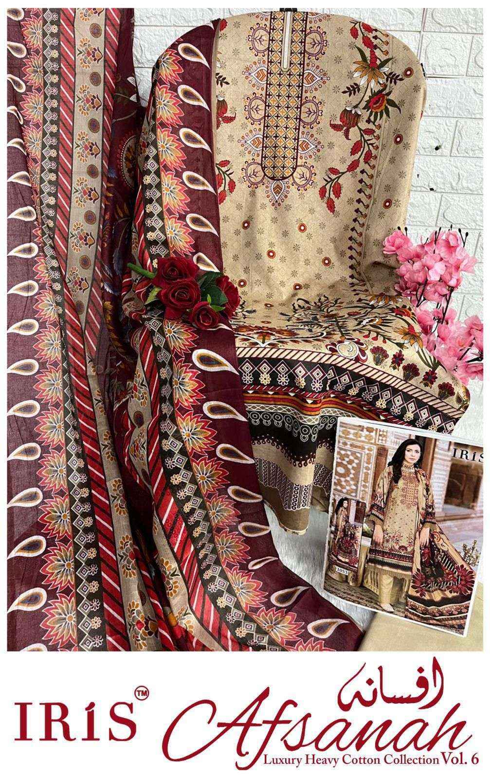 Iris Afsanah Vol-6 Cotton Dress Material (10 pcs Catalogue)