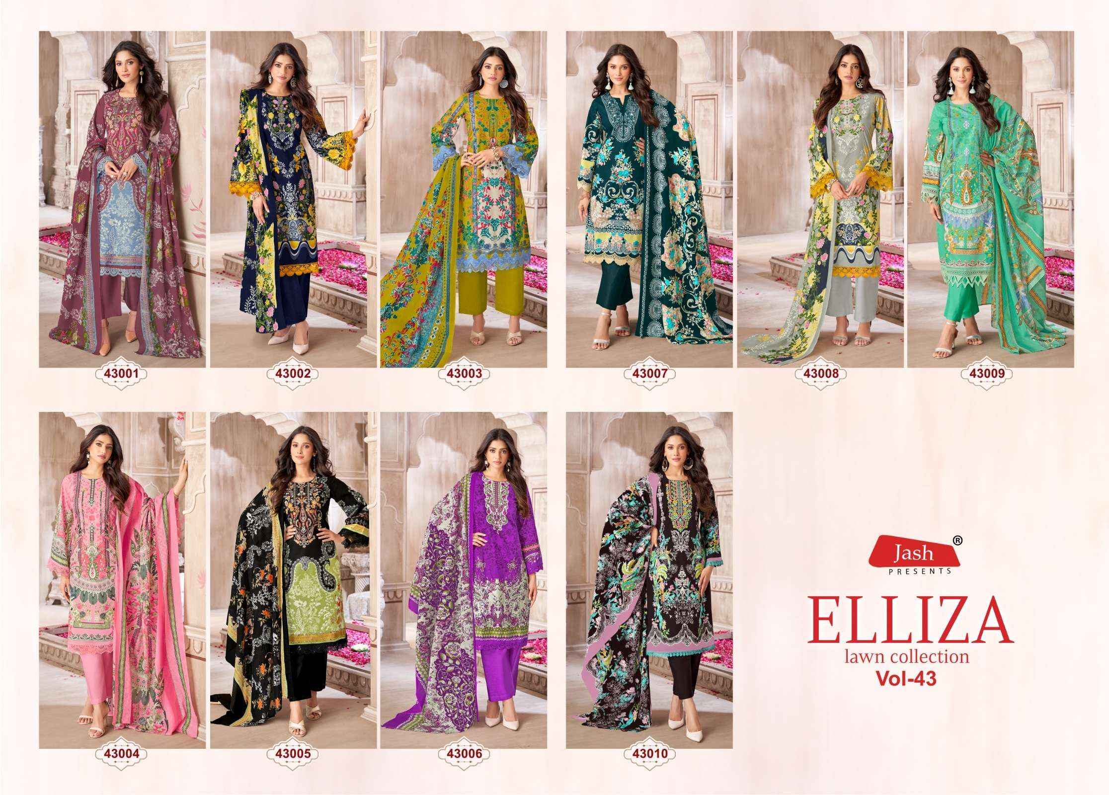 Jash Elliza Vol 43 Cotton Dress Material 10 pcs Catalogue