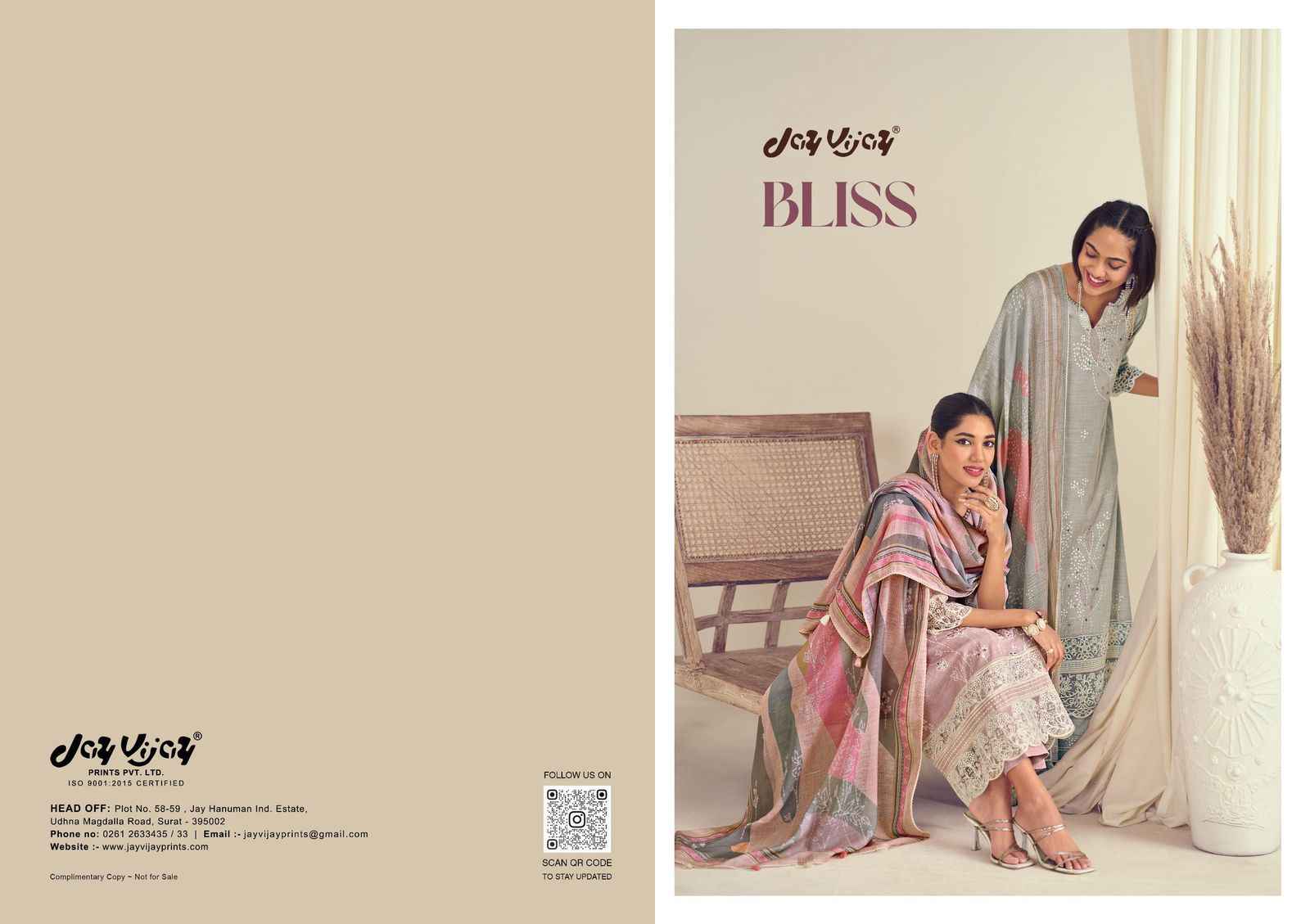 Jay Vijay Bliss Cotton Dress Material 5 pcs Catalogue
