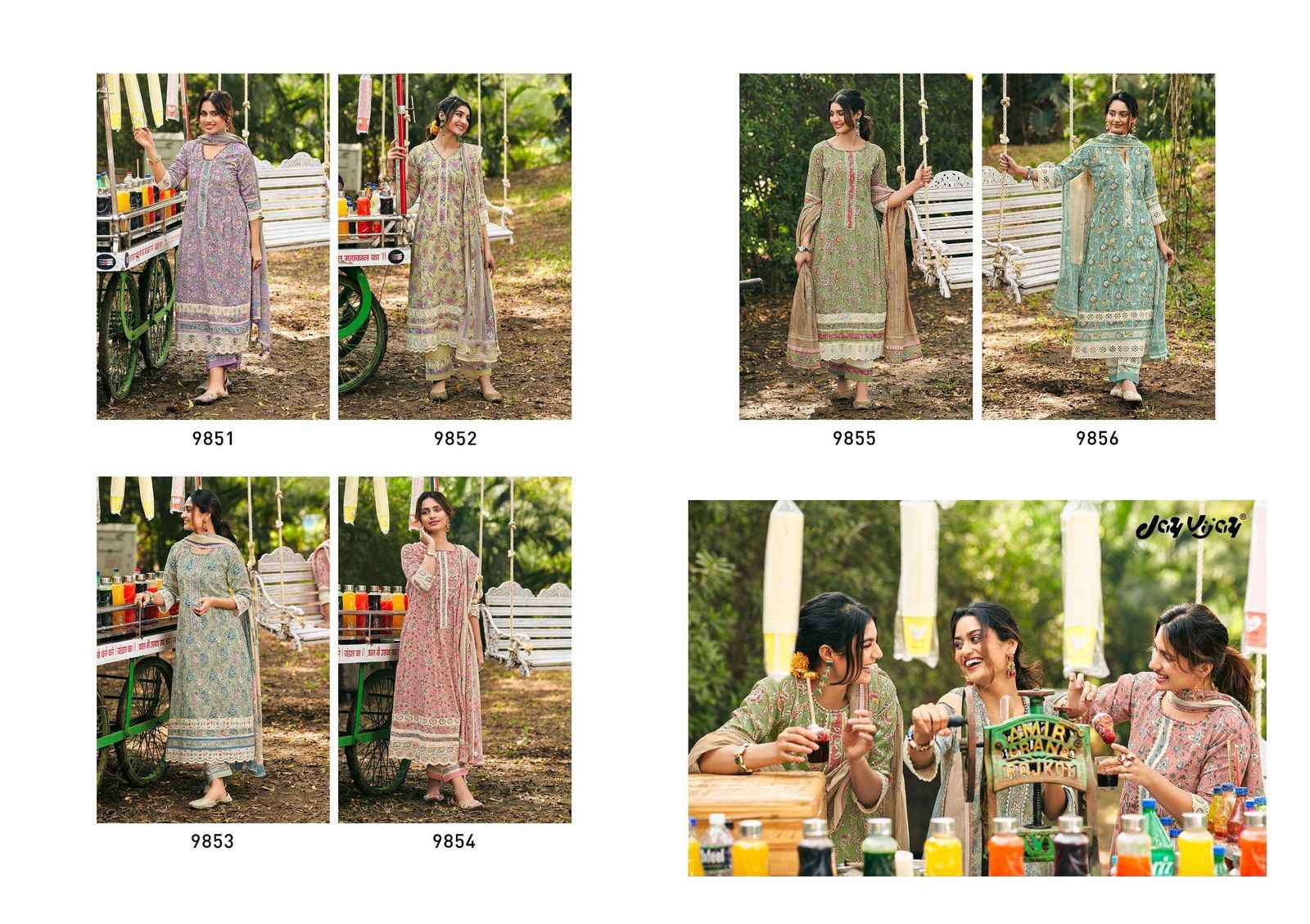 Jay Vijay Chuski Mal Mal Cotton Dress Material 6 pcs Catalogue