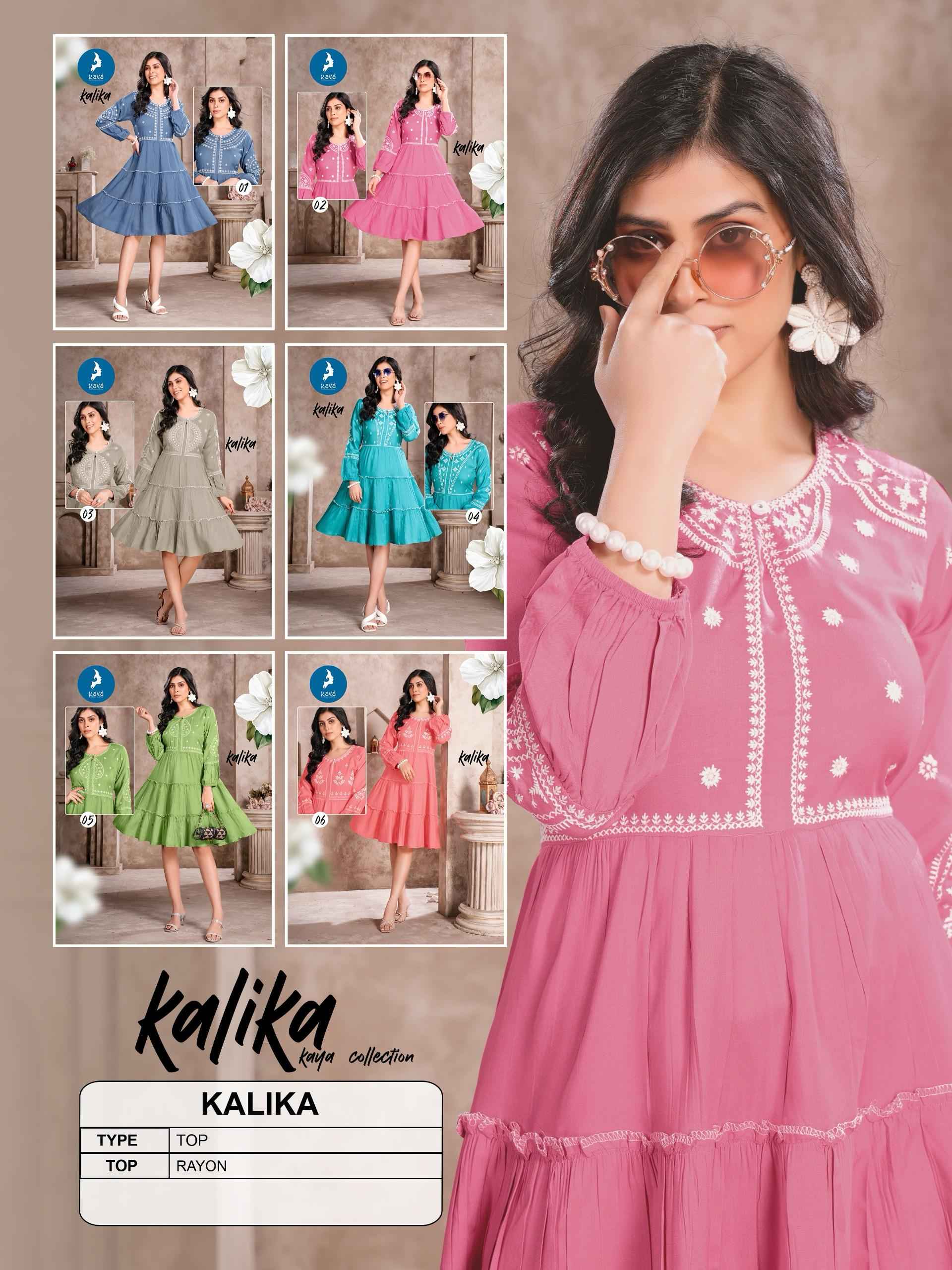 Kaya Kalika Rayon Kurti 6 pcs Catalogue