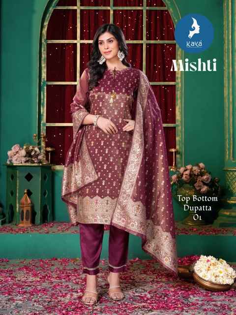 Kaya Mishti Silk Shimmer Kurti Combo 6 pcs Catalogue