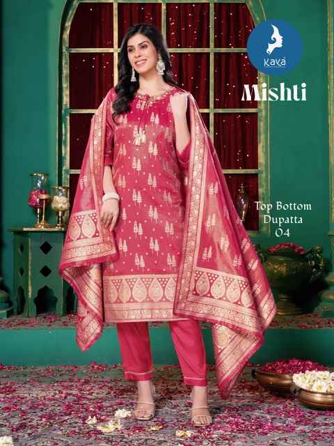 Kaya Mishti Silk Shimmer Kurti Combo 6 pcs Catalogue